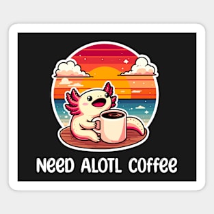 Cute Axolotl Coffee Lover Magnet